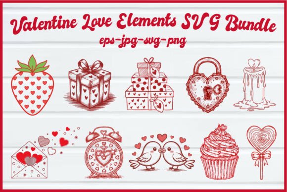 Download Valentine Love Elements SVG Bundle - Premium Resources