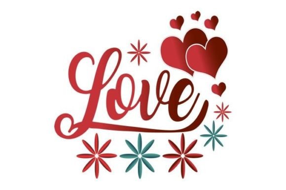 Download Letter Love with Heart and Flower Orname - Premium Resources