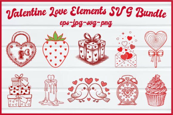 Download Valentine Love Elements SVG Bundle - Premium Resources
