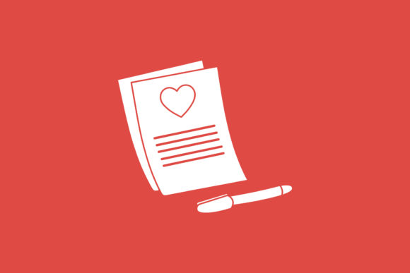 Download Valentine Love Letter Glyph Icon - Premium Bundle